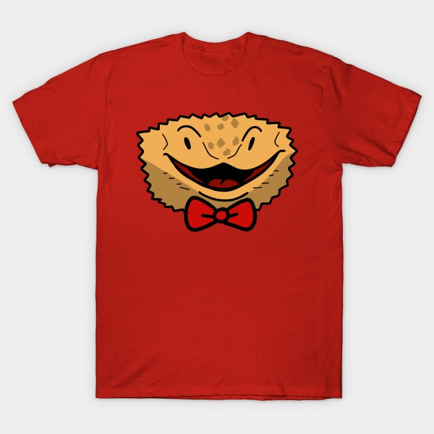 Bowtie Beared Dragon Face T-Shirt by saradaboru